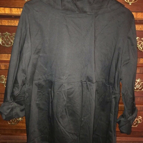 Courtenay Black Spandex Stretch Button Down Blazer Jacket 20W Cuff Sleeves - Picture 5 of 9